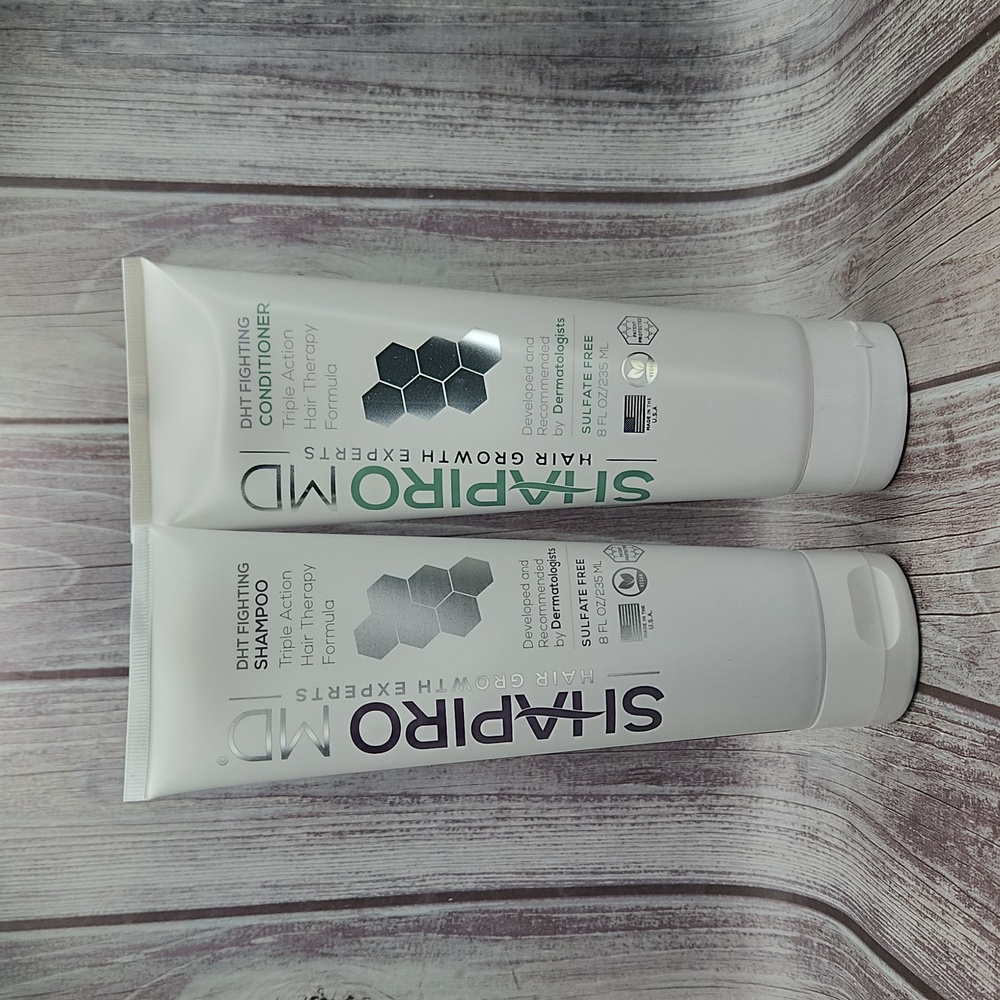 Shapiro MD NIB DHT Fighting Shampoo & Conditioner new open unused 8oz each**